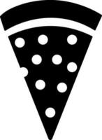 Slice of pizza in bw color. vector