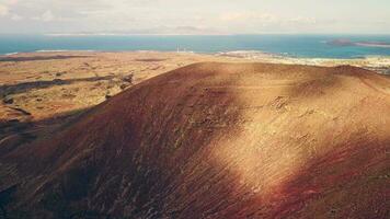 The former crater of the volcano of the island of Fuerteventura video