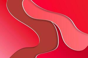 Red curve paper layered abstract background vector