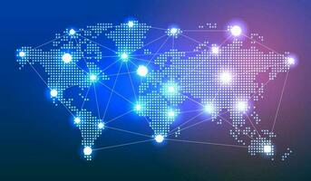 Global Network Map Connecting the World vector