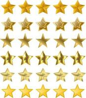 Set of different five stars rating vector icon