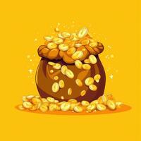 Illustration of Pile of gold coins for Dhanteras or Akshaya Tritiya festival. . photo