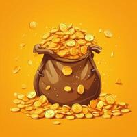 Illustration of Pile of gold coins for Dhanteras or Akshaya Tritiya festival. . photo