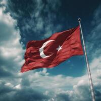 29 octubre república día Turquía en turco 29 ekim cumhuriyet bayrami. ai generado. foto