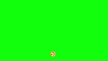 triste pianto emoji facciale espressione galleggiante su verde sfondo video