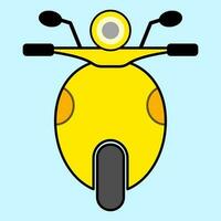 Yellow motorcycle, EV Motorbike in flat vector illustration design