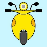 Yellow motorcycle, EV Motorbike in flat vector illustration design