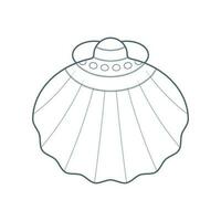 Sea shell, water inhabitant in flat cartoon style. vector