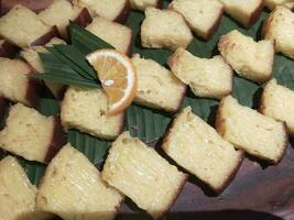 Photo Traditional Indonesian food Bika Ambon comes from the Medan Sumatera