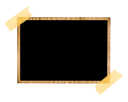 Old post card frame with tape png