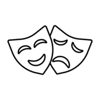 comedia y tragedia mascaras icono png