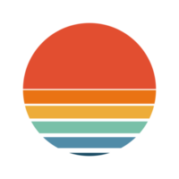 round sunrise shape badge png