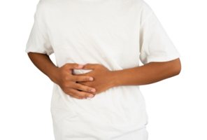 man holding sick stomach isolated png