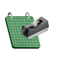 3d icoon ontwerp met groen en zwart kleur png