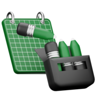 3d icône conception avec vert et noir Couleur png