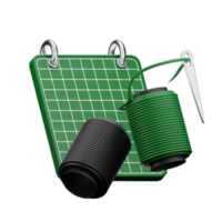 3d icono diseño con verde y negro color png