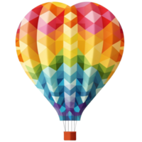 A colorful hot air balloon is flying in the sky, Watercolor illustration AI Generative png