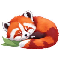 rosso panda cartone animato carattere, illustrazione per bambini ai generativo png