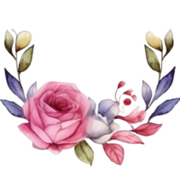 wreath Botanical with rose violet png