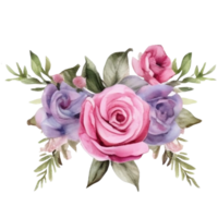 couronne botanique avec Rose violet ai génératif png