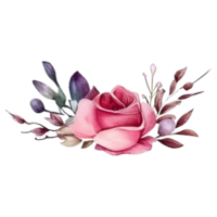 couronne botanique avec Rose violet ai génératif png