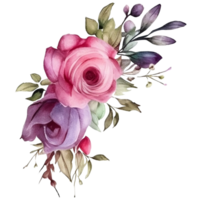 wreath Botanical with rose violet png