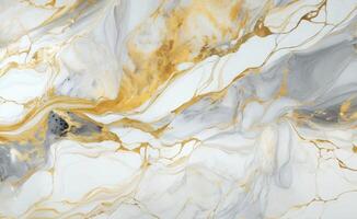blanco mármol textura con dorado manchas. generativo ai foto