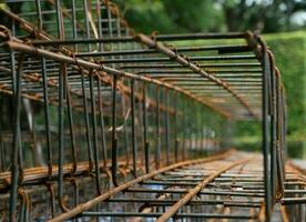 Rusted steel bar wire mesh for construction photo