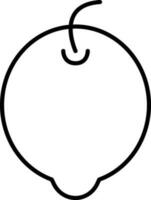Outline Lemon Flat Icon Or Symbol. vector