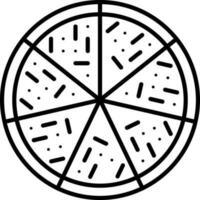 Illustration Of Pizza Icon In Thin Line Art. vector