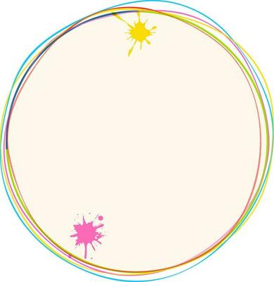 Circular frame with splash.