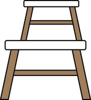 Molger Step Stool Icon In Brown And White Color. vector