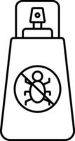 Bug Spray Icon In Black Outline. vector