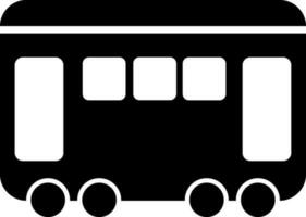 Flat black sign or symbol of Bus. vector