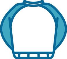 Blue And White Color Sweater Icon In Flat Style. vector