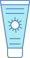 Blue And White Sunscreen Or Lotion Icon. vector