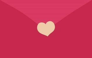 Red paper envelope with heart. vector