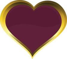 Glossy gloden and purple heart. vector