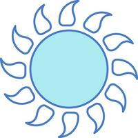 Vector Illustration Of Sun Icon In Blue And White Color.