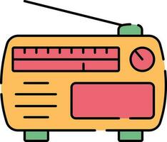 Colorful Radio Icon In Flat Style. vector