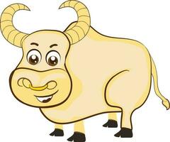 Cartoon face of bull of taurus in zodiac signs. vector