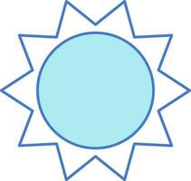 Sun Icon Or Symbol In Blue And White Color. vector