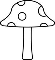 Mushroom Icon In Black Outline. vector