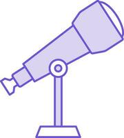 Telescope Icon in Purple And White Color icon in Flat Style. vector