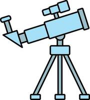 trípode telescopio icono en azul color plano estilo. vector
