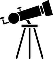 Tripod Telescope Icon in Black And White Color Flat Style. vector