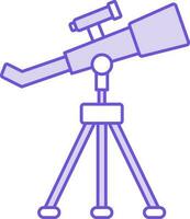 Telescope Icon in Purple And White Color icon in Flat Style. vector