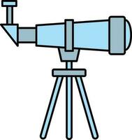 Isolated Blue Color Telescope Icon in Flat Style. vector