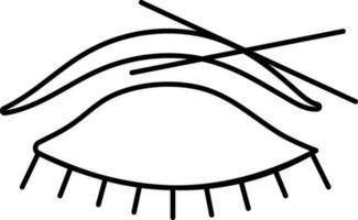 Eyebrow Threading Icon In Black Line Art. vector