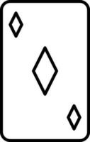Diamond Playing Card Line Art Icon. vector